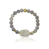 Druzy White Raw Crystal Stretch Bracelet - Mystic Soul Jewelry