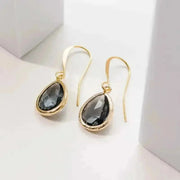 grey gold teardrop earrings