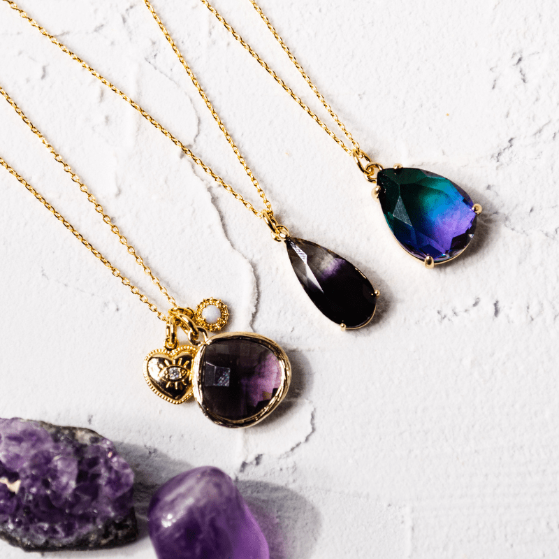 Bohemian Spirit Amethyst Charm Necklace