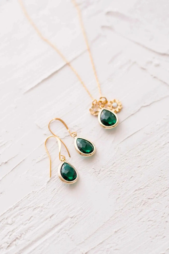 Emerald Green Drop Earrings: Teardrop - Mystic Soul Jewelry