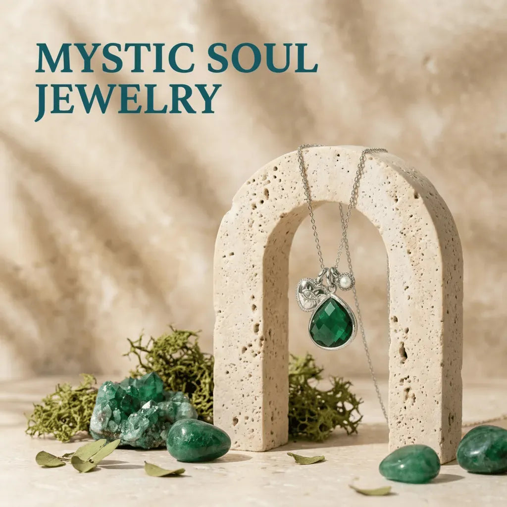 emerald_silver_charm_necklace