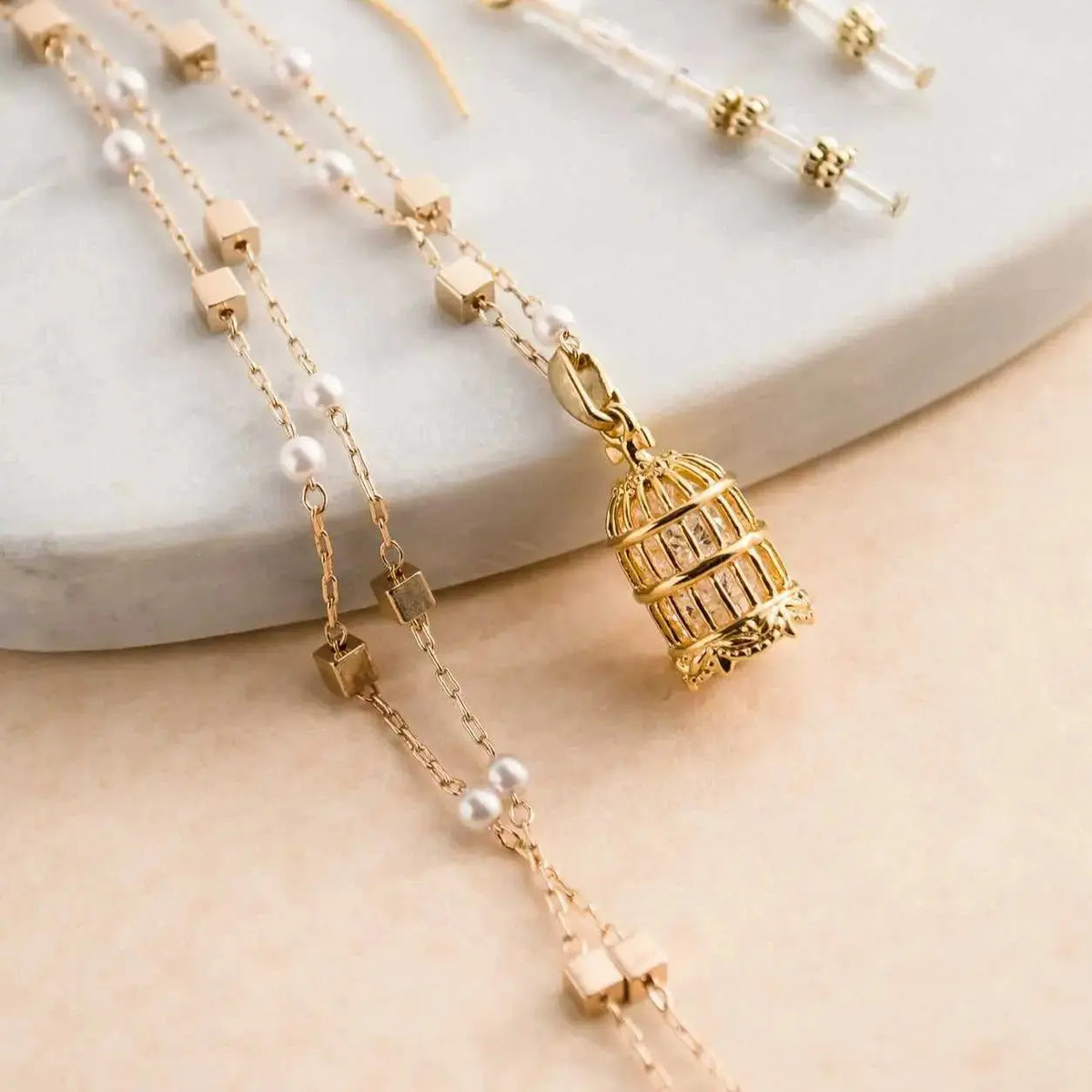 Eternal Harmony Crystal Bird Cage Necklace - Mystic Soul Jewelry