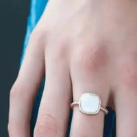 Ethereal Glow White Druzy Ring – Unique Metallic Sheen in Gold or Silver - Mystic Soul Jewelry