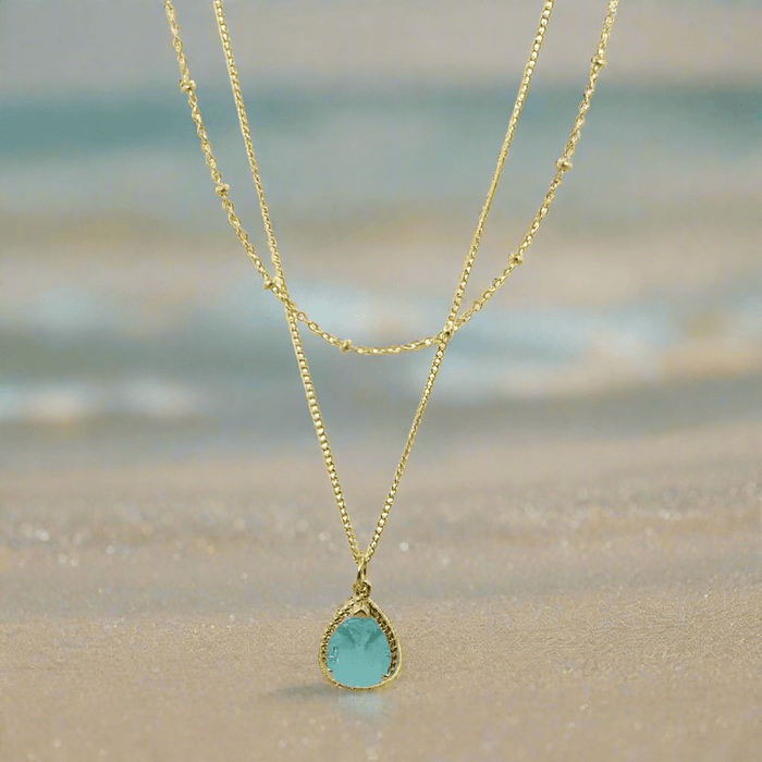 Exquisite Aquamarine Necklace Beach Jewelry - Mystic Soul Jewelry