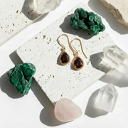 Garnet Exquisite Teardrop Earrings | January Birthstone Burgundy