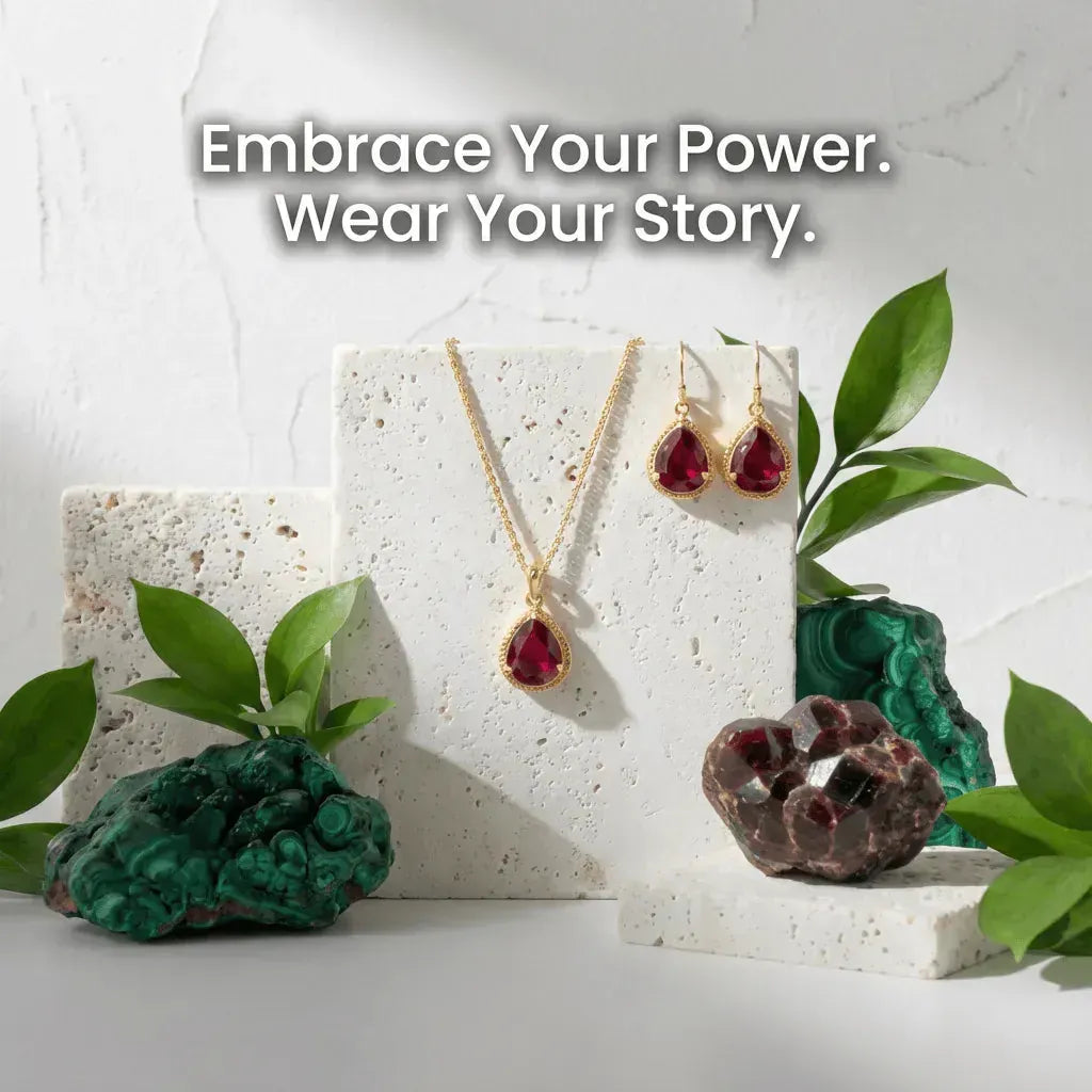 Red Exquisite drop earrings and necklace with red glass beads – Mystic Soul Jewelry