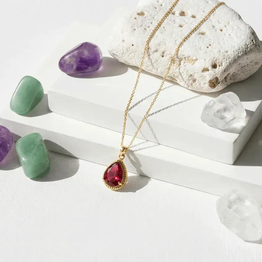 Red Exquisite drop necklace with red glass beads – Mystic Soul Jewelry