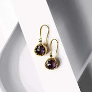 amethyst and gold earrings