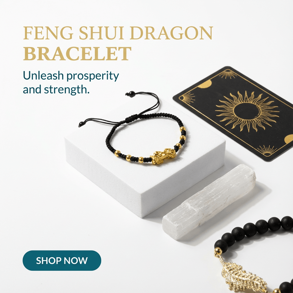 feng shui dragon bracelet black gold