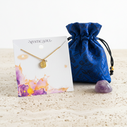 Floral Medallion Necklace | Mini CZ Charm | Gold Stainless Steel Layering Necklace