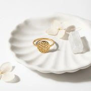 flower of life ring gold with flowers