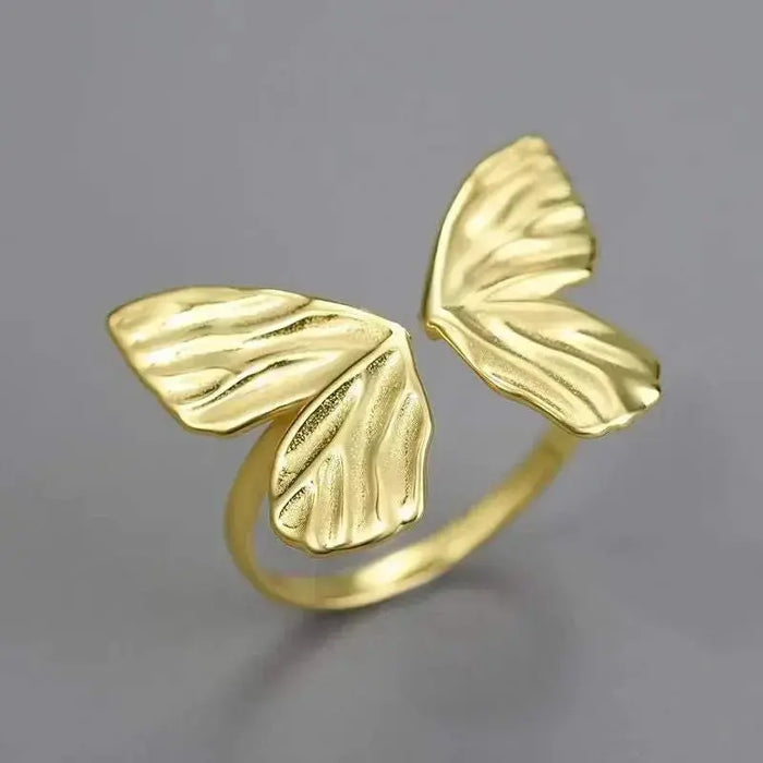 Fluttering Elegance Butterfly Ring Gold - Mystic Soul Jewelry