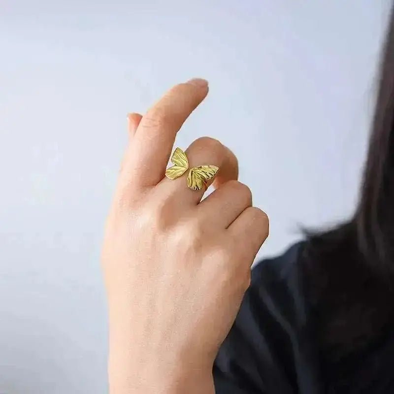 Fluttering Elegance Butterfly Ring Gold - Mystic Soul Jewelry