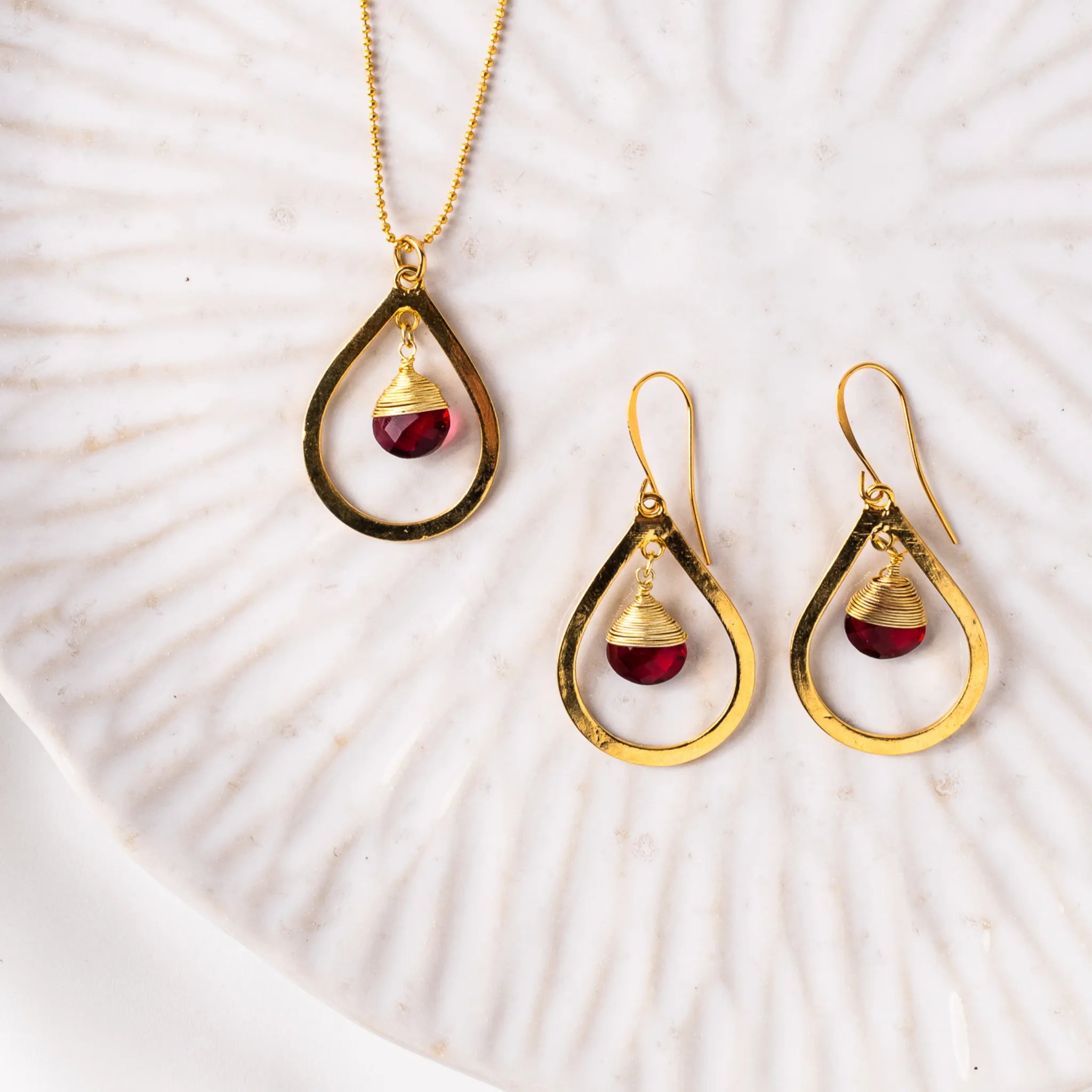 garnet jewelry set