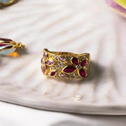 garnet and pink sapphire butterfly ring