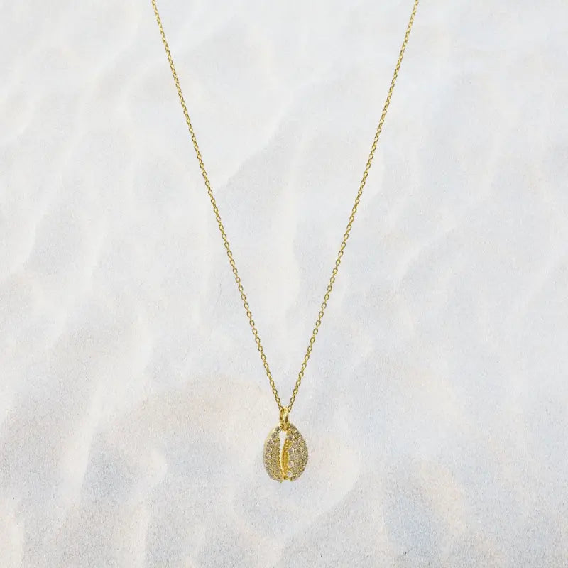 Gold Cowrie Necklace - Ocean Inspired Jewelry - Mystic Soul Jewelry