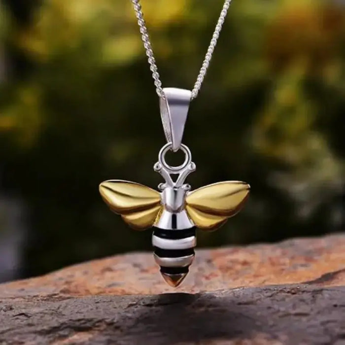 Gold Honeybee Pendant Necklace for Spirituality | Golden Buzz - Mystic Soul Jewelry