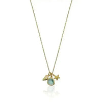 Gold Necklace with Blue Shell Pendant - Mystic Soul Jewelry