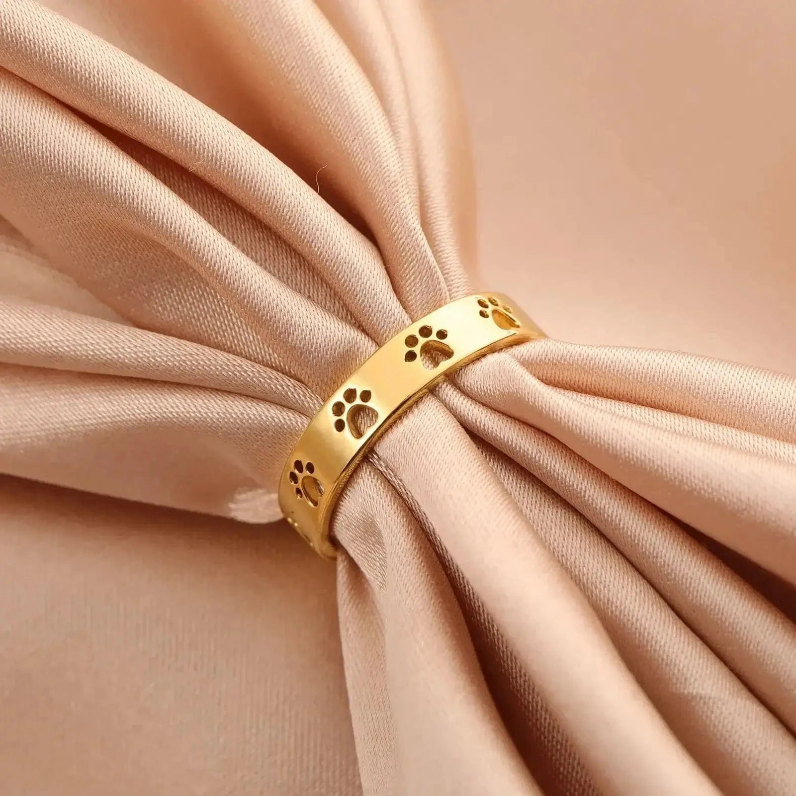 gold paw print ring