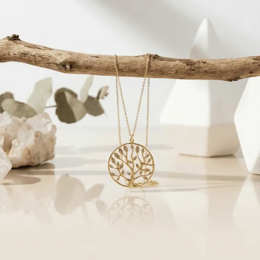 Crystal Tree of Life Necklace | Gold or Silver Plated | Best Pick