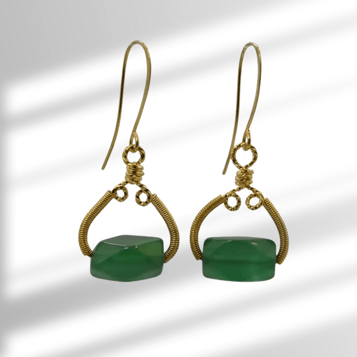 Green Agate Earrings | As Seen On TV | Bones - Mystic Soul Jewelry