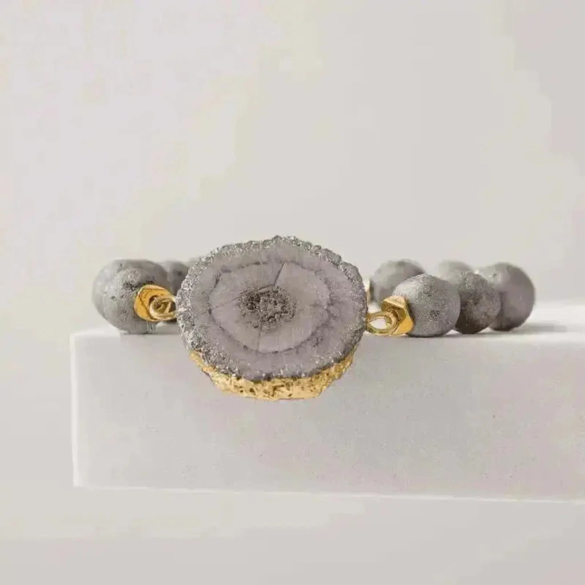 gemstone stretch bracelet druzy agate