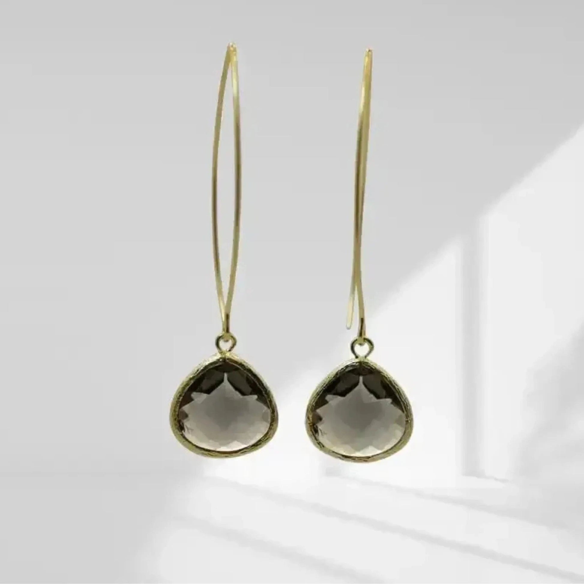 grey gold earrings