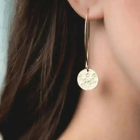 Hammered Long Disk Earrings - Mystic Soul Jewelry