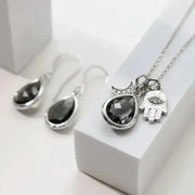 hamsa moon necklace jewelry set