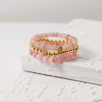 Healing Stone Jewelry: Aura Rose Quartz Stretch Bracelet - Mystic Soul Jewelry