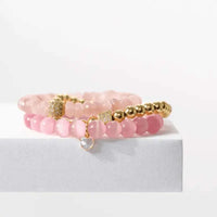 Healing Stone Jewelry: Aura Rose Quartz Stretch Bracelet - Mystic Soul Jewelry