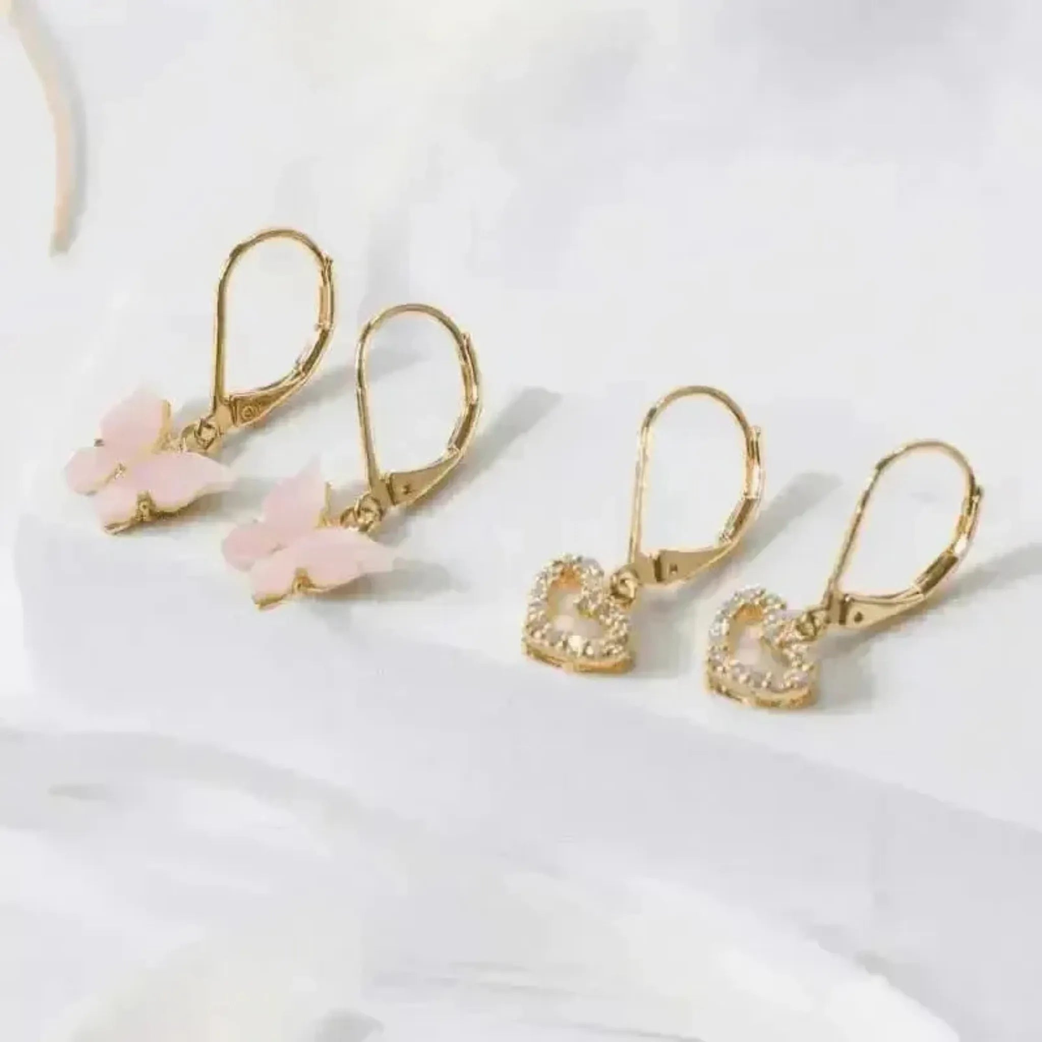 Gold Butterfly Earrings in Black or Pink | Transformation