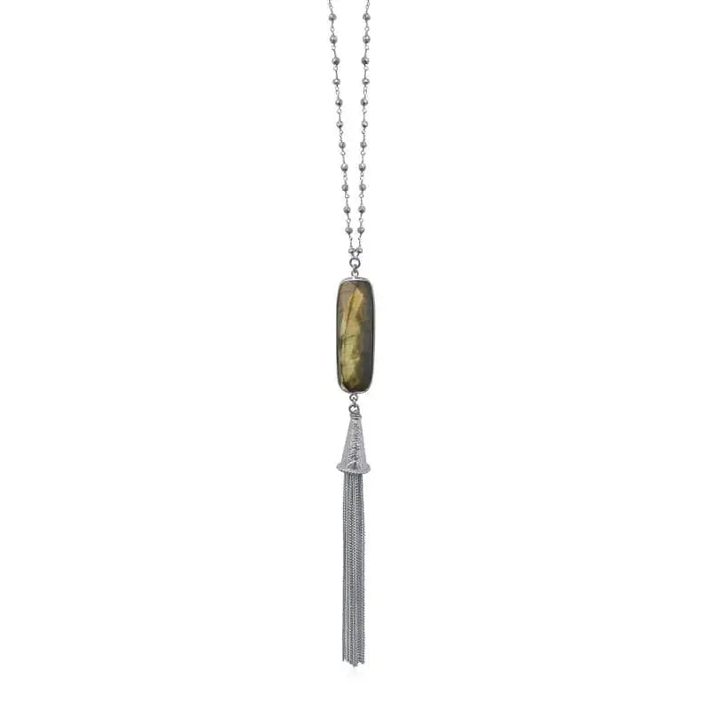 Labradorite Tassel Necklace - Mystic Soul Jewelry