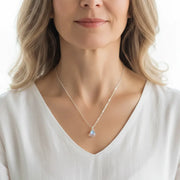 Moonstone sterling silver pendant necklace, June birthstone and crown chakra jewelry