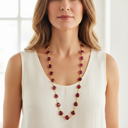 Luxe Natural Ruby Necklace | Stone-to-Stone Faceted Ovals | July Birthstone