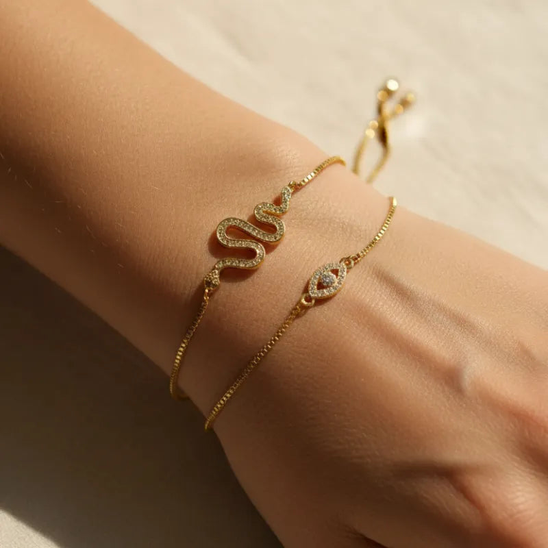 Crystal Snake Bracelet | Adjustable Wrap Talisman | Transformation & Rebirth