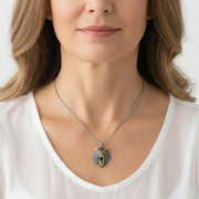 Wolf head medallion pendant necklace, spirit animal jewelry