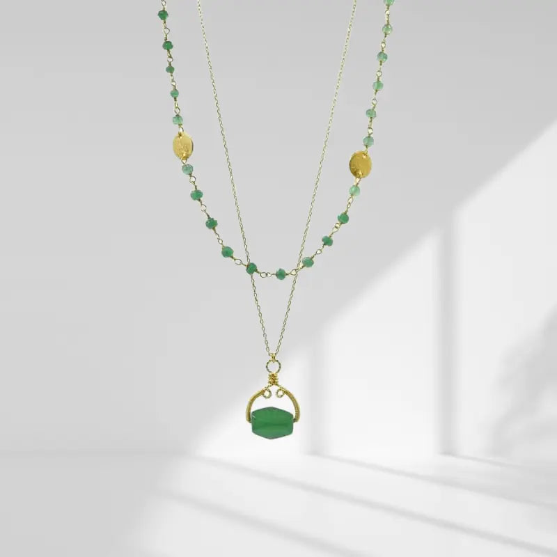 Lily Green Agate Necklace & Earring Set | As Seen on TV | The Vampire Diaries - Mystic Soul Jewelry