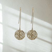 Long Gold Earrings | Global Connection Round - Mystic Soul Jewelry