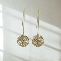 Long Gold Earrings | Global Connection Round - Mystic Soul Jewelry