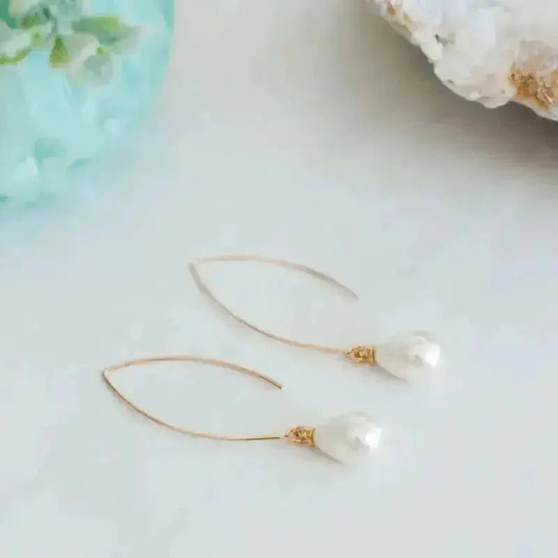 Pearl Earrings: Long Drops - Mystic Soul Jewelry