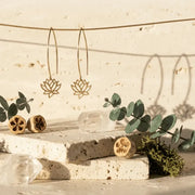lotus flower earrings gold