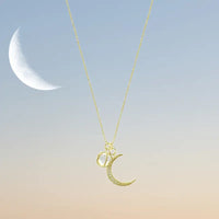 Lunar Radiance Crystal Moon Ball Necklace – Available in Gold or Silver - Mystic Soul Jewelry