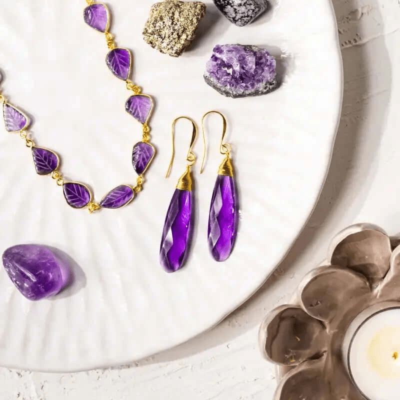 Majestic Amethyst Earrings - Drops - Mystic Soul Jewelry