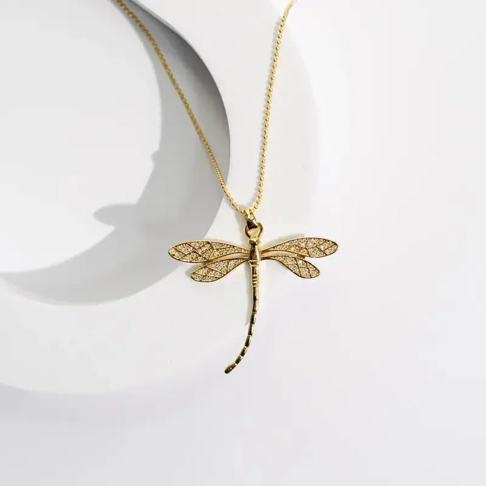 Majestic Dragonfly Pendant Necklace – Large Statement Piece - Mystic Soul Jewelry