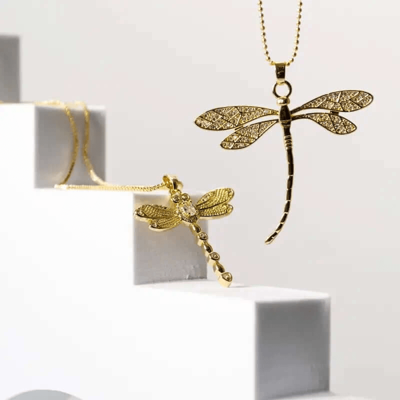 Majestic Dragonfly Pendant Necklace – Large Statement Piece - Mystic Soul Jewelry