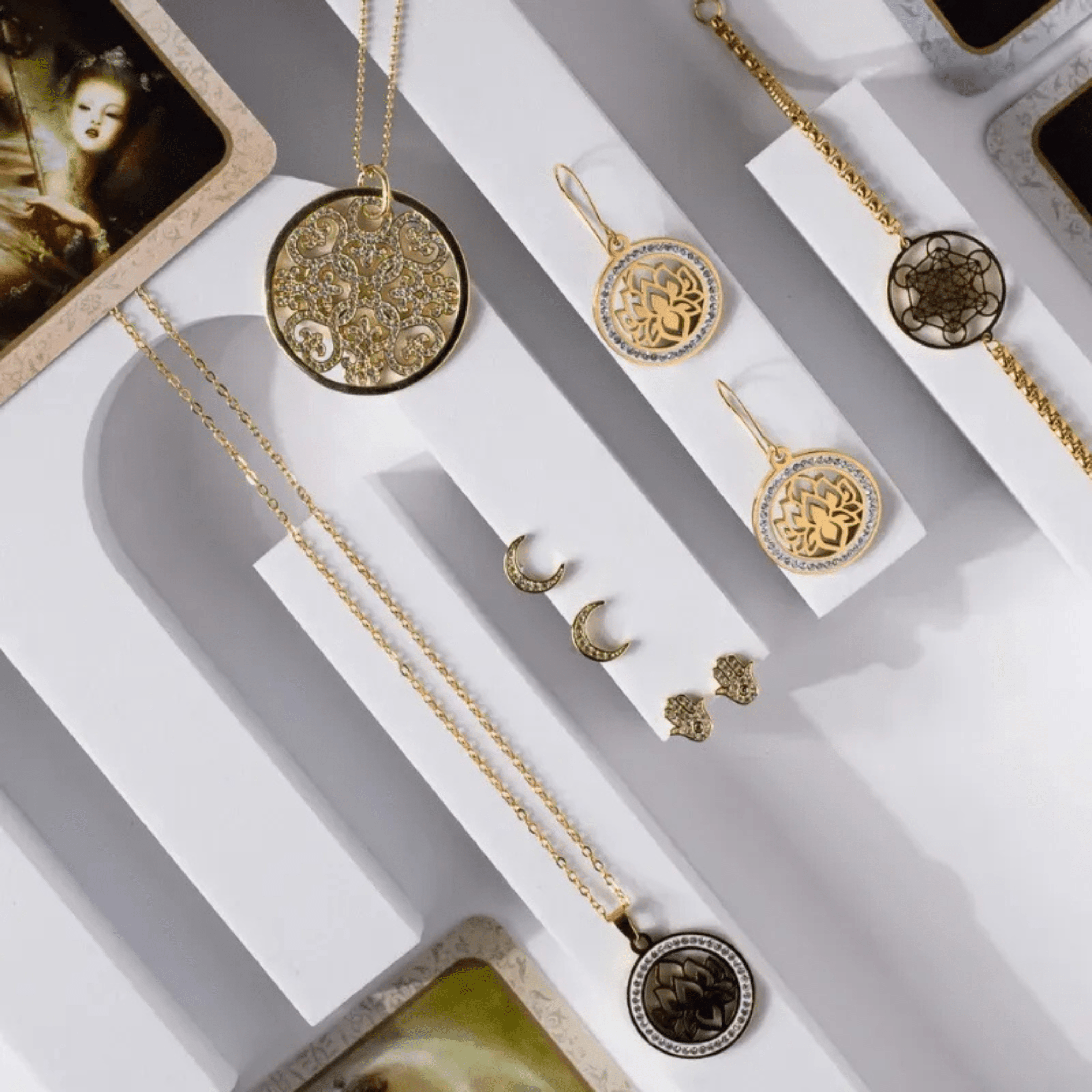 mandala necklace lotus set