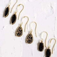 Marquis Black Earrings - Mystic Soul Jewelry