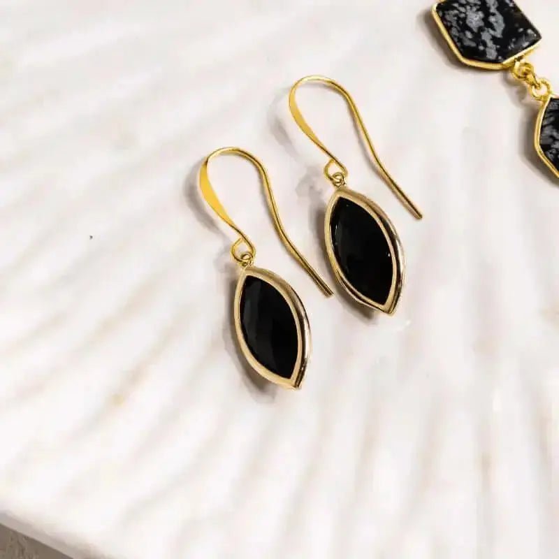 Marquis Black Earrings - Mystic Soul Jewelry