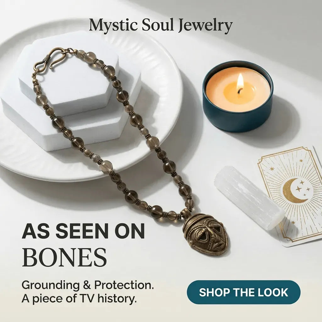 masks we wear necklace as seen on bones